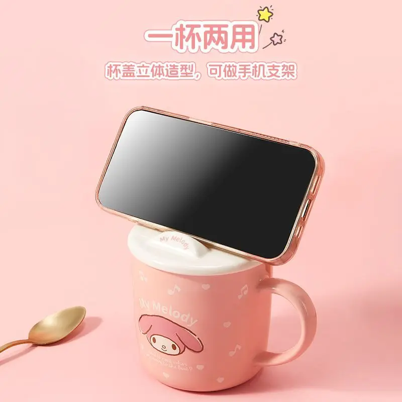 Фото Керамическая чашка Miniso Sanrio Kawaii, серия для заметок с крышкой, кружка Cinnamoroll, очаровательная популярная студенческая аутентичная керамика №5