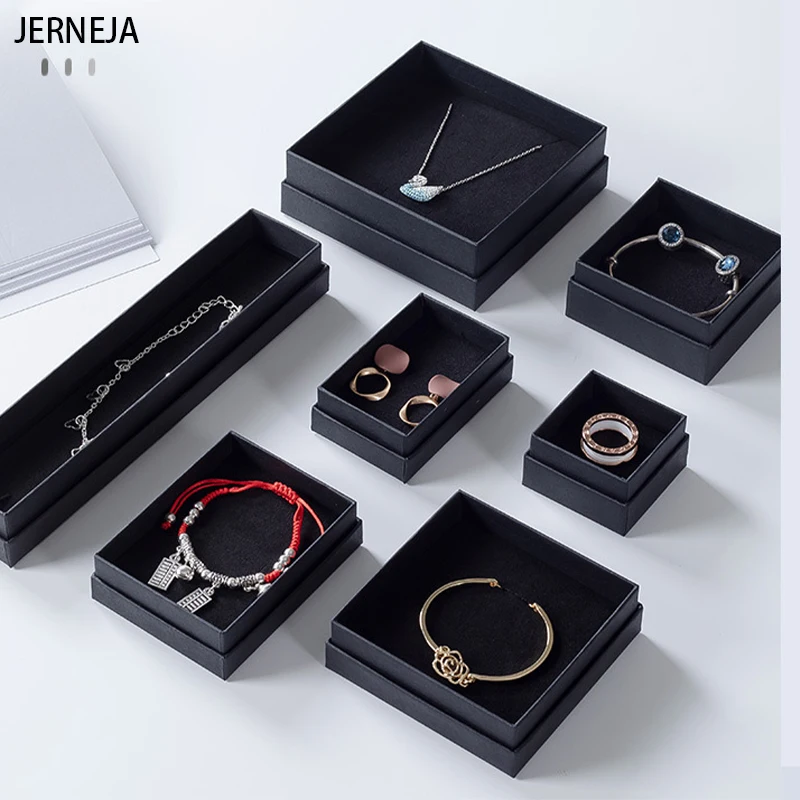 Empty Box White Black Kraft Paper Box Square Rectangular Jewelry Gift Box Hard Box