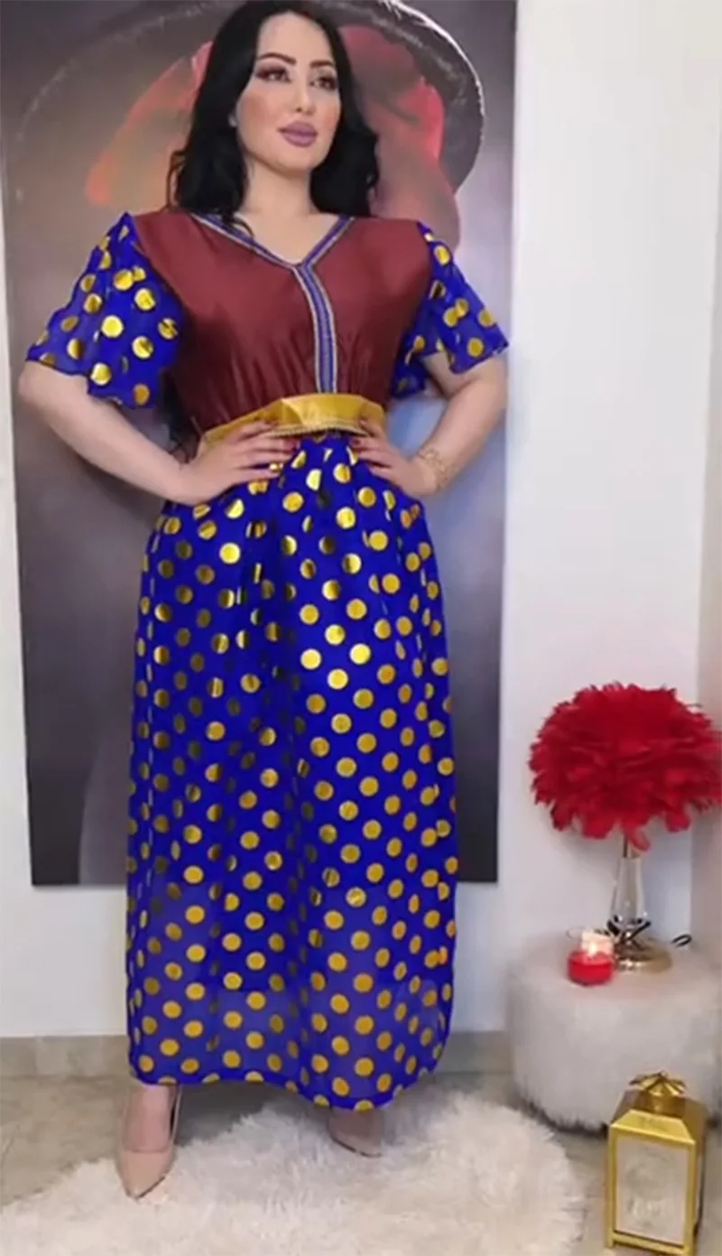 PLEINDI Bohemian Evening Dresses V-Neck Long Sleeves A-LINE Tea-Length Backless Chiffon 2022 New of Ruched Boho Prom Dress Women