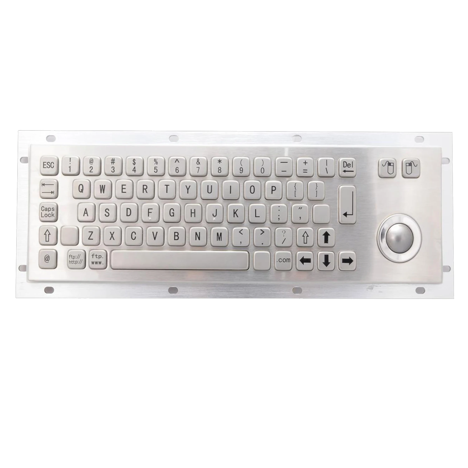 

Metal Keyboard Stainless Steel Industry Keyboard with Trackball Tablet 67 Keys 9 Keys Wired Custom Logo Accept USB 2.0,PS/2 DSP