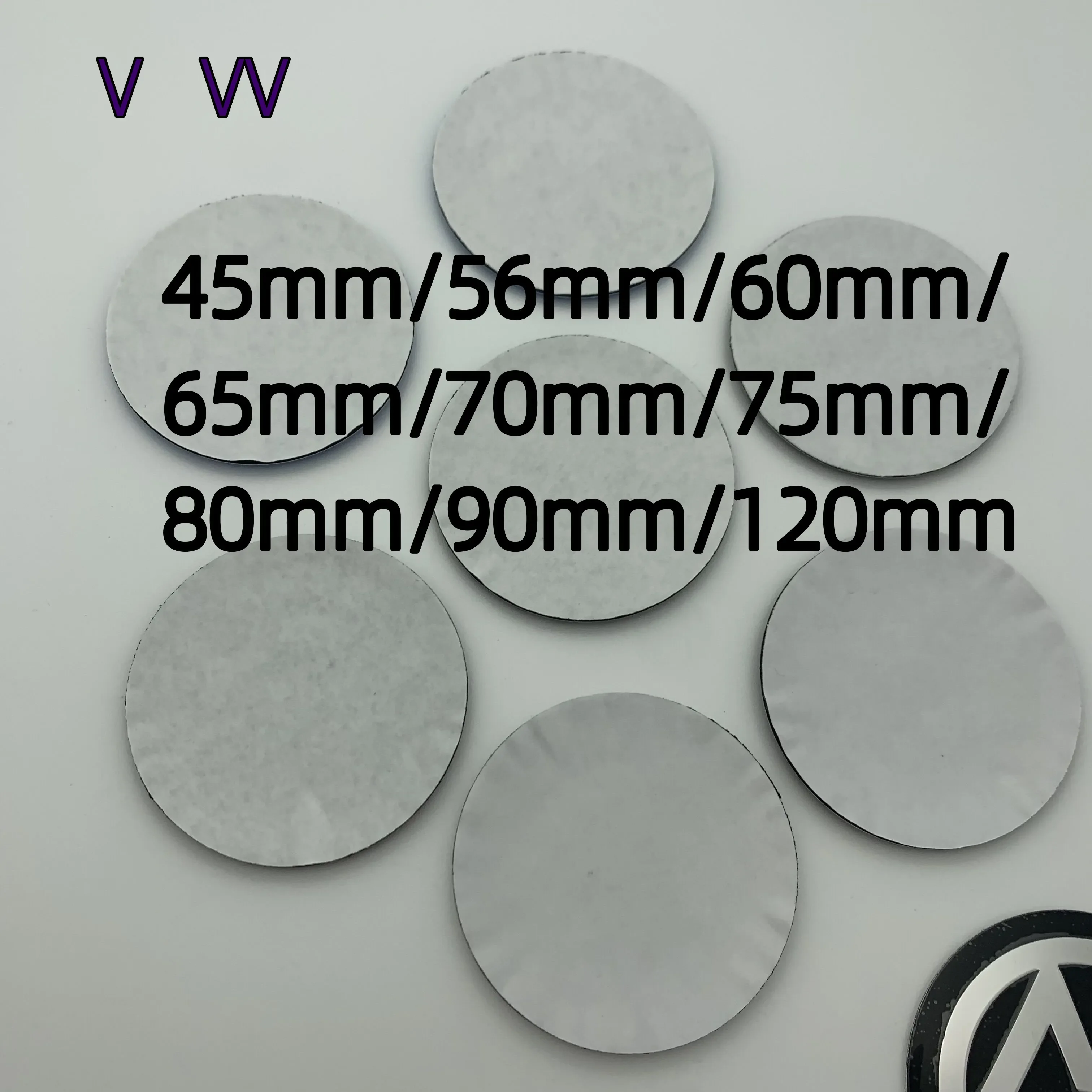 

4PCS for VW VV Blue/Black 45mm 56mm 60mm 65mm 70mm 75mm 80mm 90mm 120mm Refit Car Wheel Center Hub Cap Rim Sticker Accessories