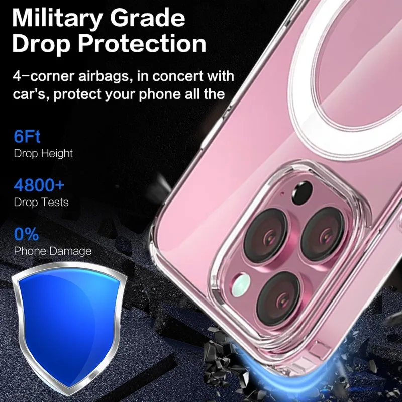 Прозрачный магнитный чехол для телефона iPhone 15 Ultra Plus Pro Magsafe Wireless Charge Тонкий