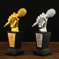 golden microphone trophy good voice trophy music award cup trophy microphone singing competition music good voice award trophies