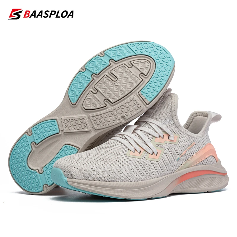 Baasploa Women Sneakers Casual Breathable Sports Shoes Comfortable Female Running Shoes Anti-slip Shock-absorbing Women's Shoes