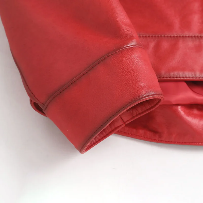 2023 New Spring Jackets Women Genuine Leather Coat Oversize Bomber Vegetable Tanned Leather Jackets Lady Sheepskin Biker CL4035