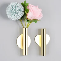 punch free wall metal flower vase home decoration wall hanging living room ornaments interior accessories simple decor