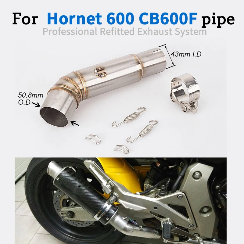 

For Honda Hornet CB600F CB 600F 2007- 2013 Hornet CB600 Exhaust Muffler Middle CB600F Link Pipe Escape Pipe Slip-on