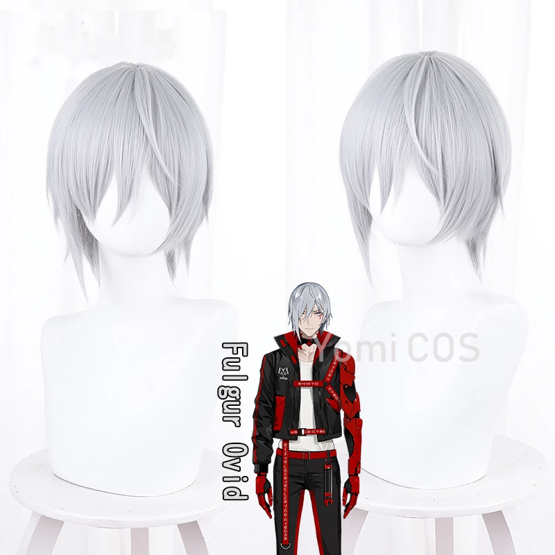 

Парик для косплея Fulgur 240vtuber NOCTYX, фульгур овидд, короткий, серебристо-серый, синтетические волосы, термостойкий, унисекс, для взрослых, мужчин и женщин
