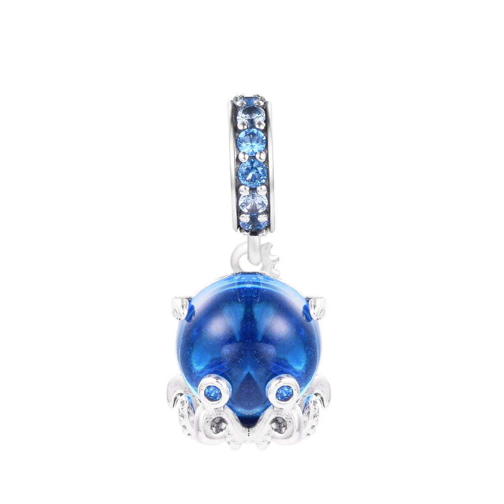 

2022 Murano Glass Cute Octopus Charm Authentic 925 Silver Jewelry Fits Beads Bracelets Woman DIY Mothe Kids Jewelry Beads