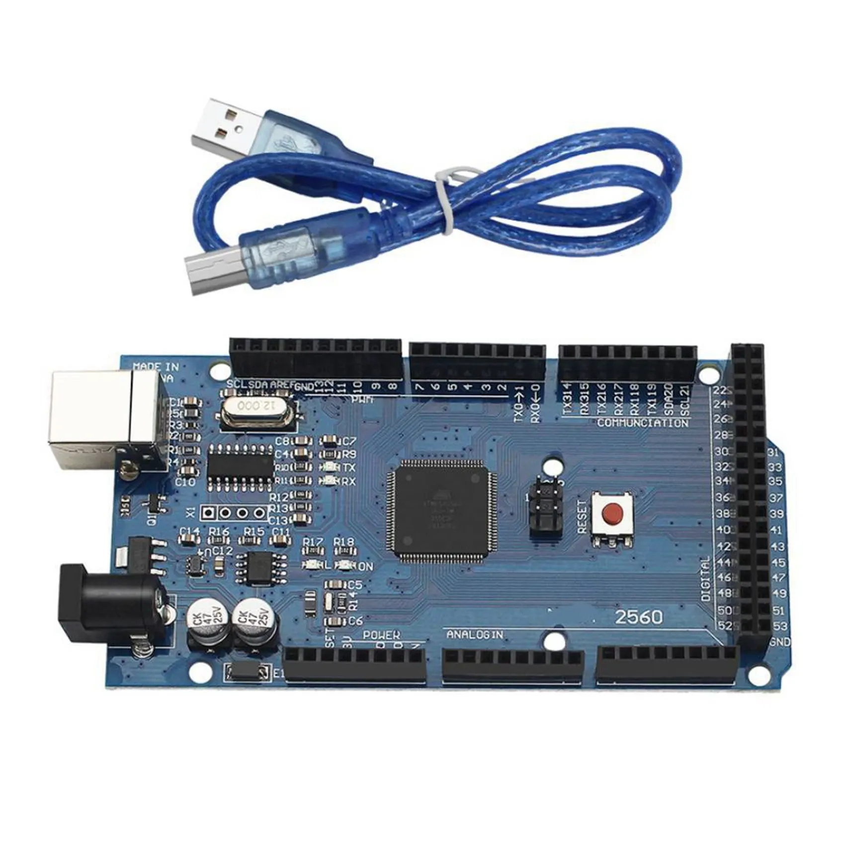 

Макетная плата MEGA2560 R3, макетная плата 2560, микроконтроллер CH340G с USB-кабелем для Arduino UNO R3