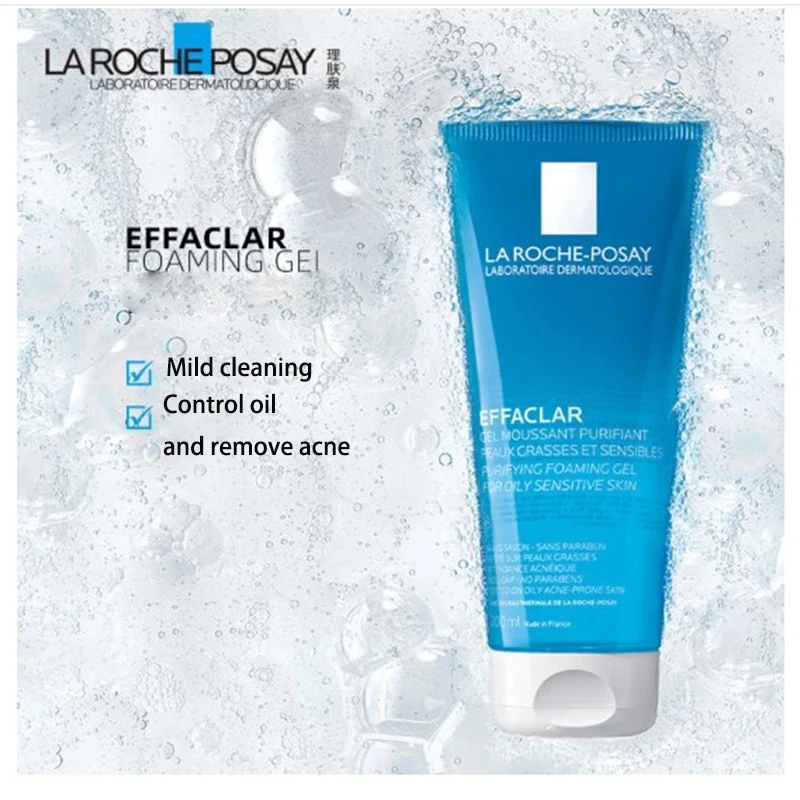 

3pc Original La Roche-Posay Effaclar Purifying Foaming Gel | 0% Alcohol, Non-Comedogenic Face Wash for Oily Acne-Prone Skin