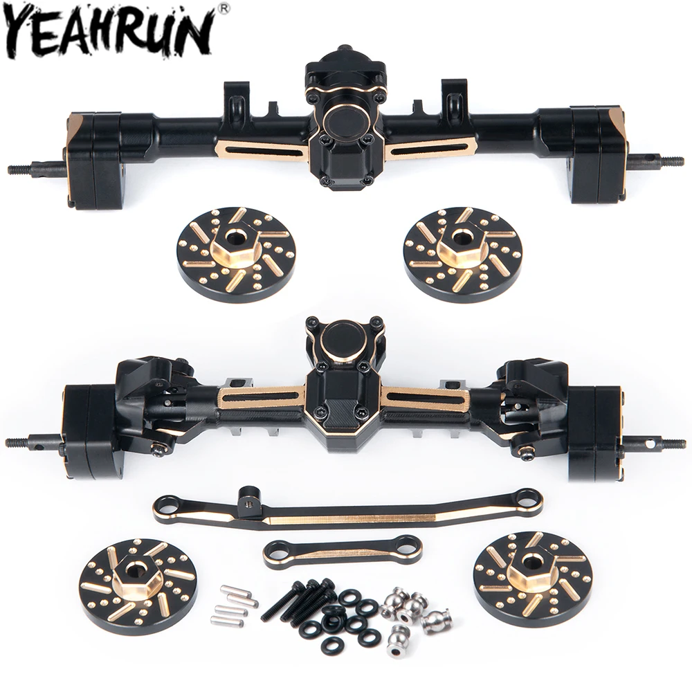 YEAHRUN Латунная передняя и задняя портальная ось с шестигранным адаптером для 1/24 RC