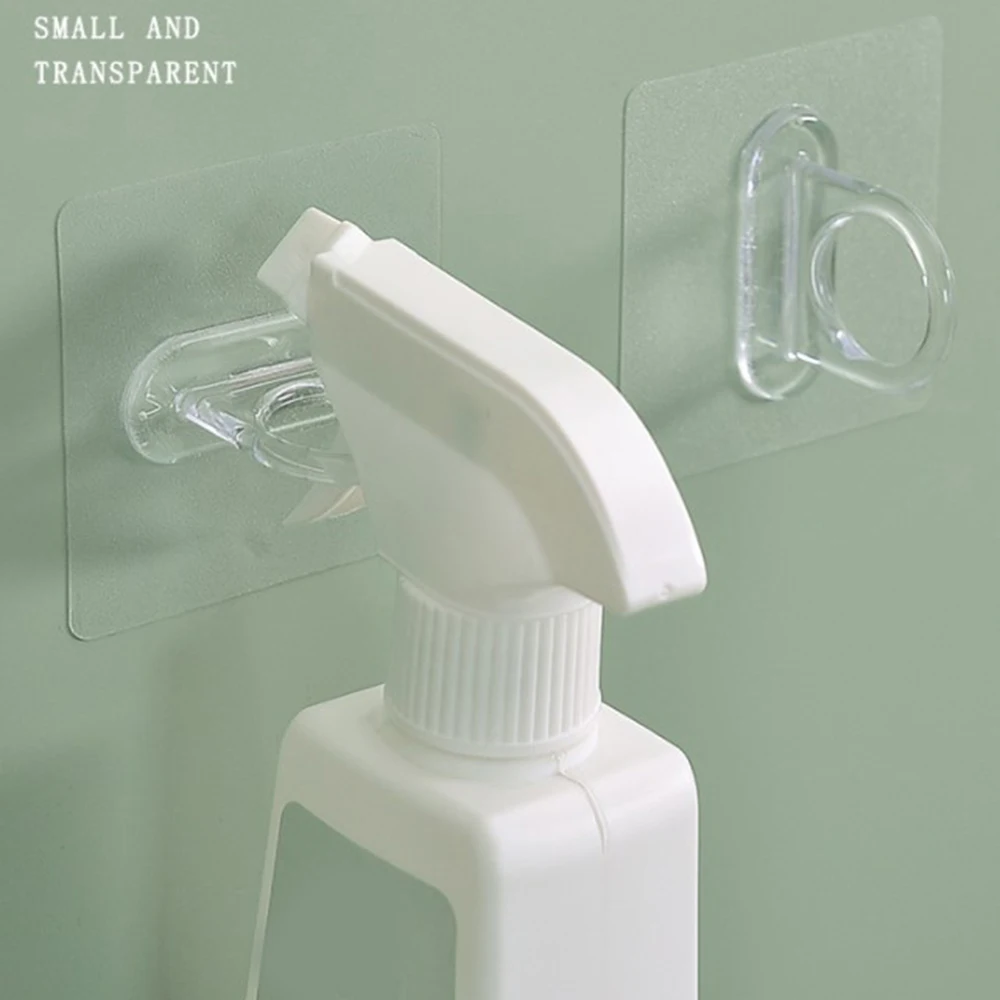 Adhesive Spray Bottle Hooks Wall Mounted Hanging Ring for Curtain Rod Holder Hanging Without Nails Waterproof Oilproof Hot Sale