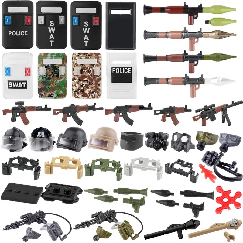Конструктор MOC в стиле милитари защитная палочка боевой пистолет тактический