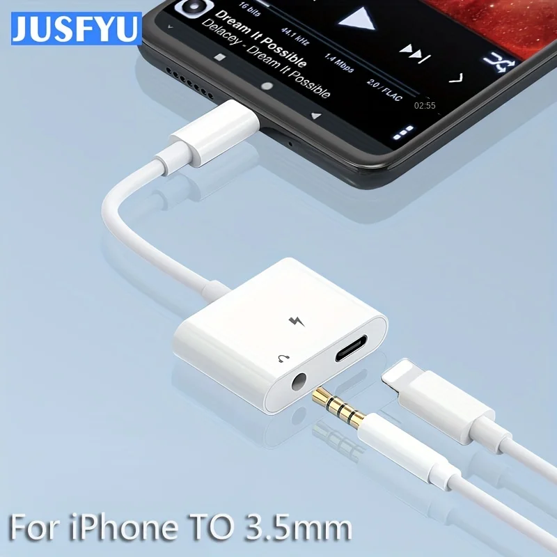 Аудио Адаптер 2 В 1 Для Iphone 11/12/13/14 Pro Max/xs Aux Jack 3 5 Мм Разъем Наушников Разветвитель