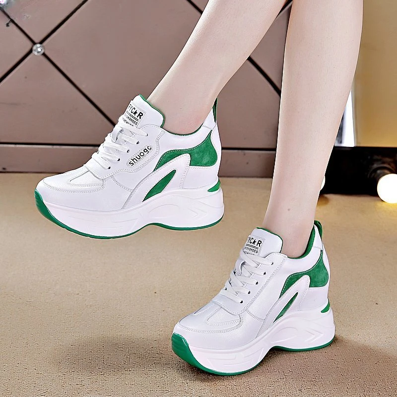 

Women Shoes 2023 Designer Sneakers Fashion Outdoor Internal Increase Wedges Causal Lace Up Shoes Female Platform Ladies Footwear