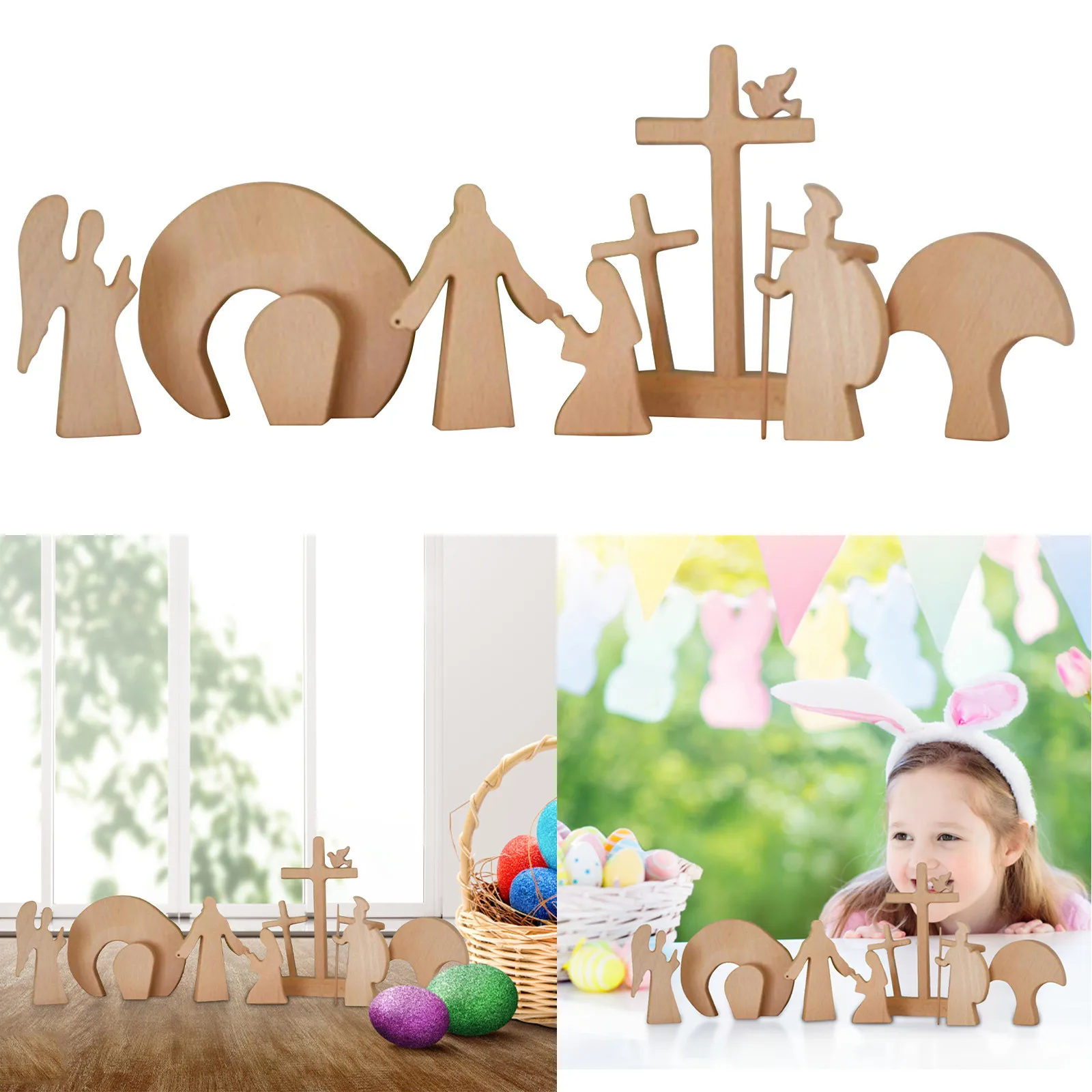 

Easter Christian Jesus Scene Decoration Ornaments Jesus Resurrection Figurines Miniatures Crafts Jesus Spring Home Decor Model