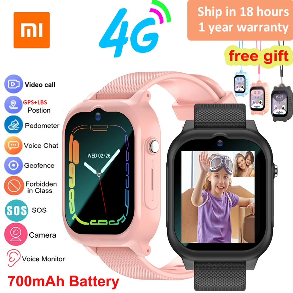 

Xiaomi 4G Smartwatch Kids GPS+LBS Video Call SOS Children's Smartwatch Camera Monitor Tracker Location Mobile Phone Watch Boy