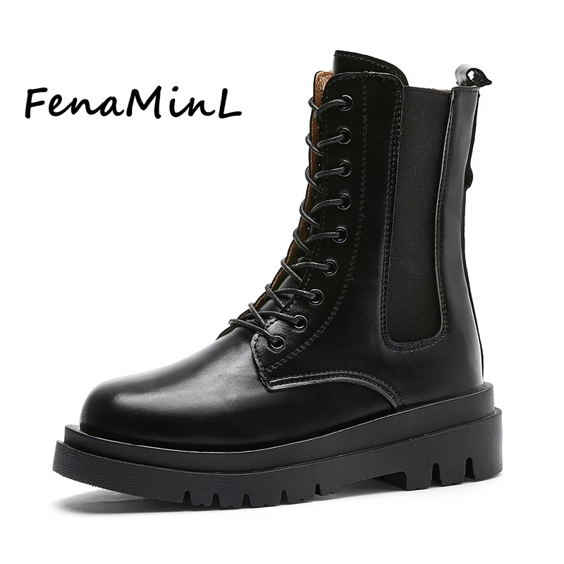 

2022 Women New in Chelsea Boots British Leather women Flat zipper martin Boots Ladies shoes fashion winter chelsea boots ins hot