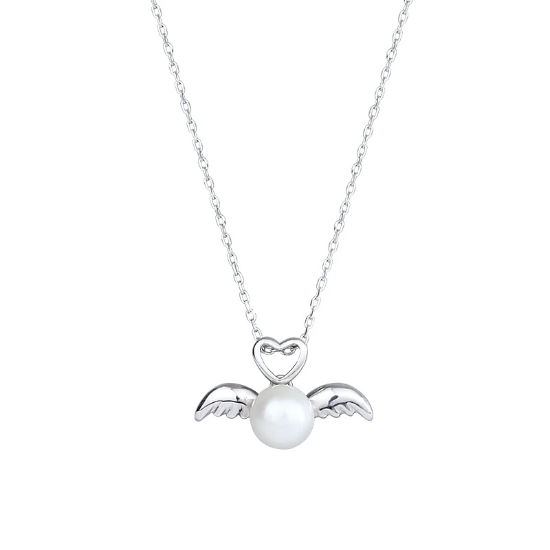 

Genuine 100% 925 Sterling Silver Genius Necklaces Trendy Pearl Pendant Necklace For Women Party Silver 925 Fine Jewelry Gifts