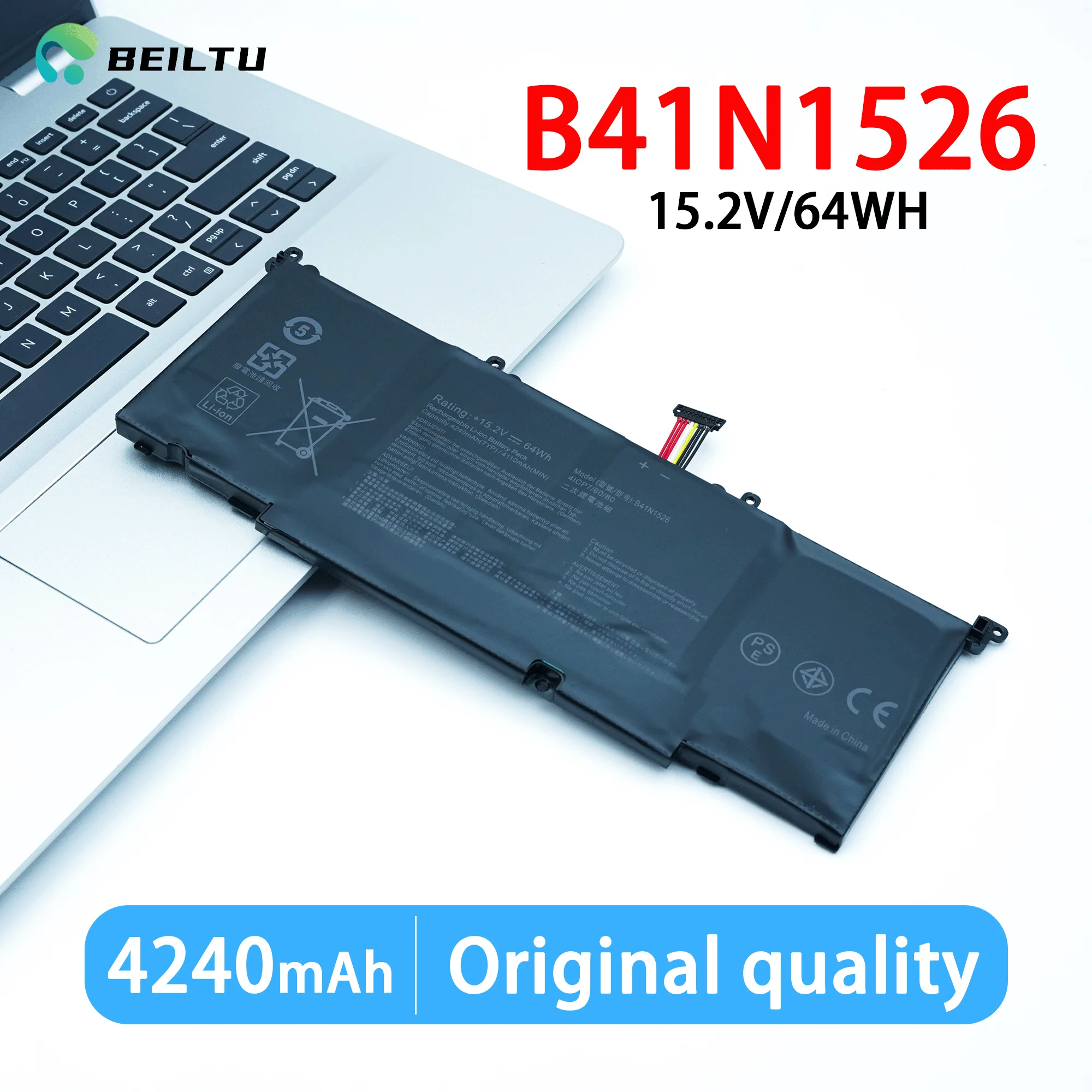 B41N1526 Аккумулятор 64WH для Asus GL502 GL502V GL502VT GL502VT-DS74 FX502VM FX60VM ROG Strix S5 S5V S5VM S5VT6700 GL502VT-BSI7N27