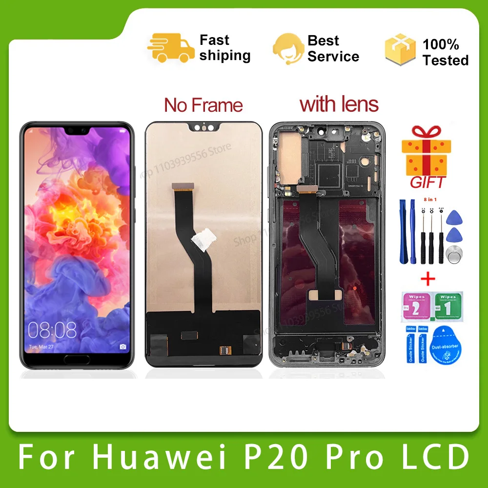OLED 6 1-дюймовый дисплей для Huawei P20 Pro ЖК-дисплей с цифровым преобразователем