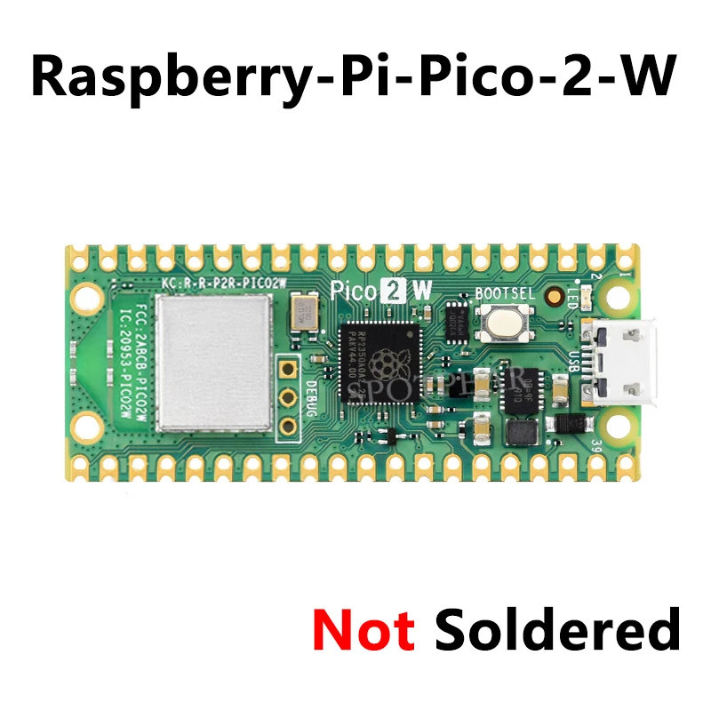 Raspberry Pi Pico 2 Вт RP2350 Pico2W ARM Cortex-M33 и RISC-V Hazard3 Wi-Fi4 Bluetooth5.2 CYW43439