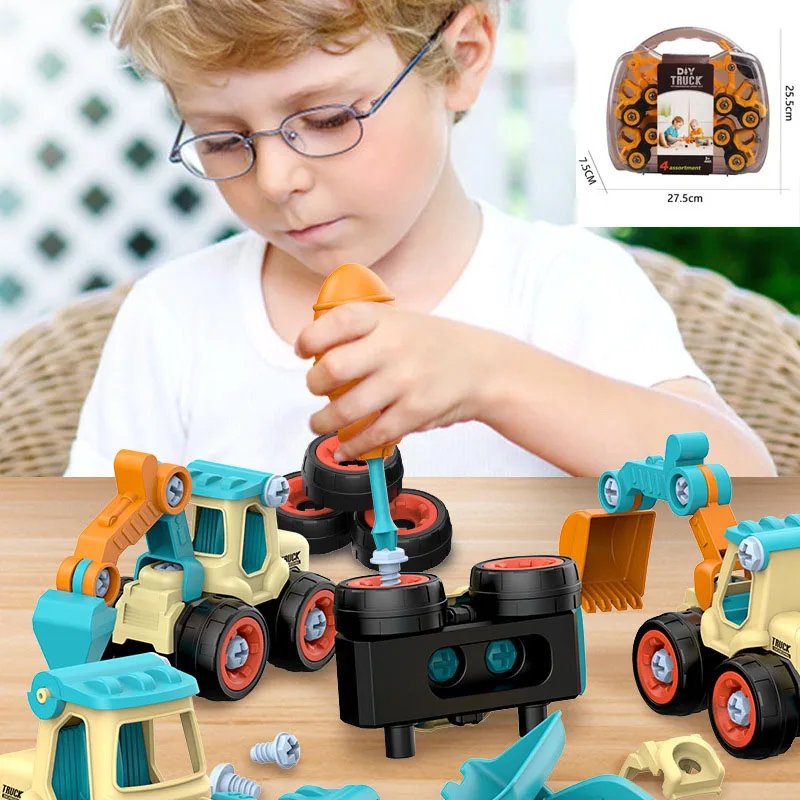 

DIY Toys For Children Baby Electric Drill Screw Building Bricks Nut Disassembly Creative Engineering Excavator Puzzle Toys Kids