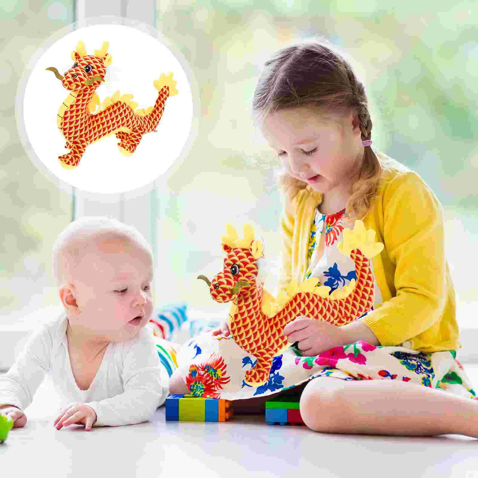 

Kid Toys Dragon Mascot New Year Stuffed Animal Chinese Style Plush Small Child