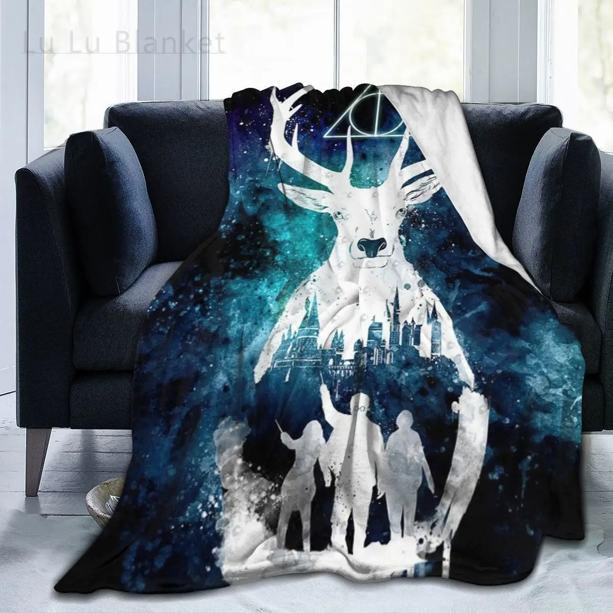 

Ультрамягкое Флисовое одеяло с изображением романтического замка, волка, слона