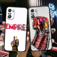 marvel thanos palm for xiaomi redmi note 10s 10 9t 9s 9 8t 8 7s 7 6 5a 5 pro max soft black phone case