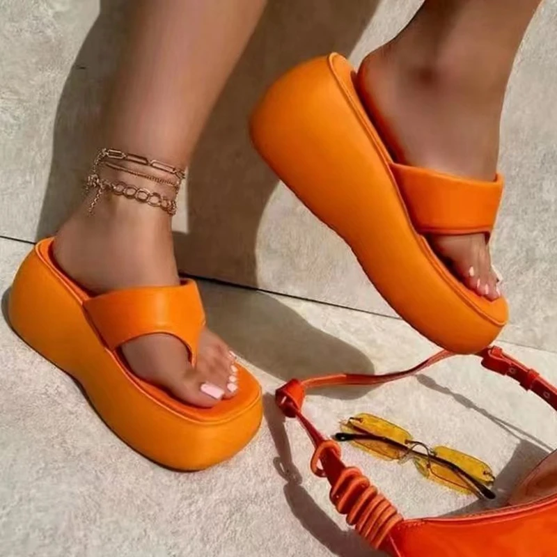 Sandals Women Shoes Platform Wedges Slippers 2023 New Summer Flats Flip Flops Causal Laides Shoes Beach Slingback Slides Zapatos