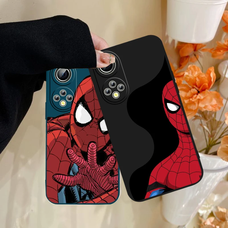 

Marvel Spiderman Creative Phone Case For Huawei Honor 60 SE 50 30S 20 20E 10X 10i 9X 9C 9S 8A Liquid Rope Funda Cover Soft Back