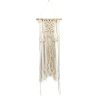 hand knotted macrame wall hanging art cotton bohemian tapestry with tassel for boho wedding home backdrop decoration