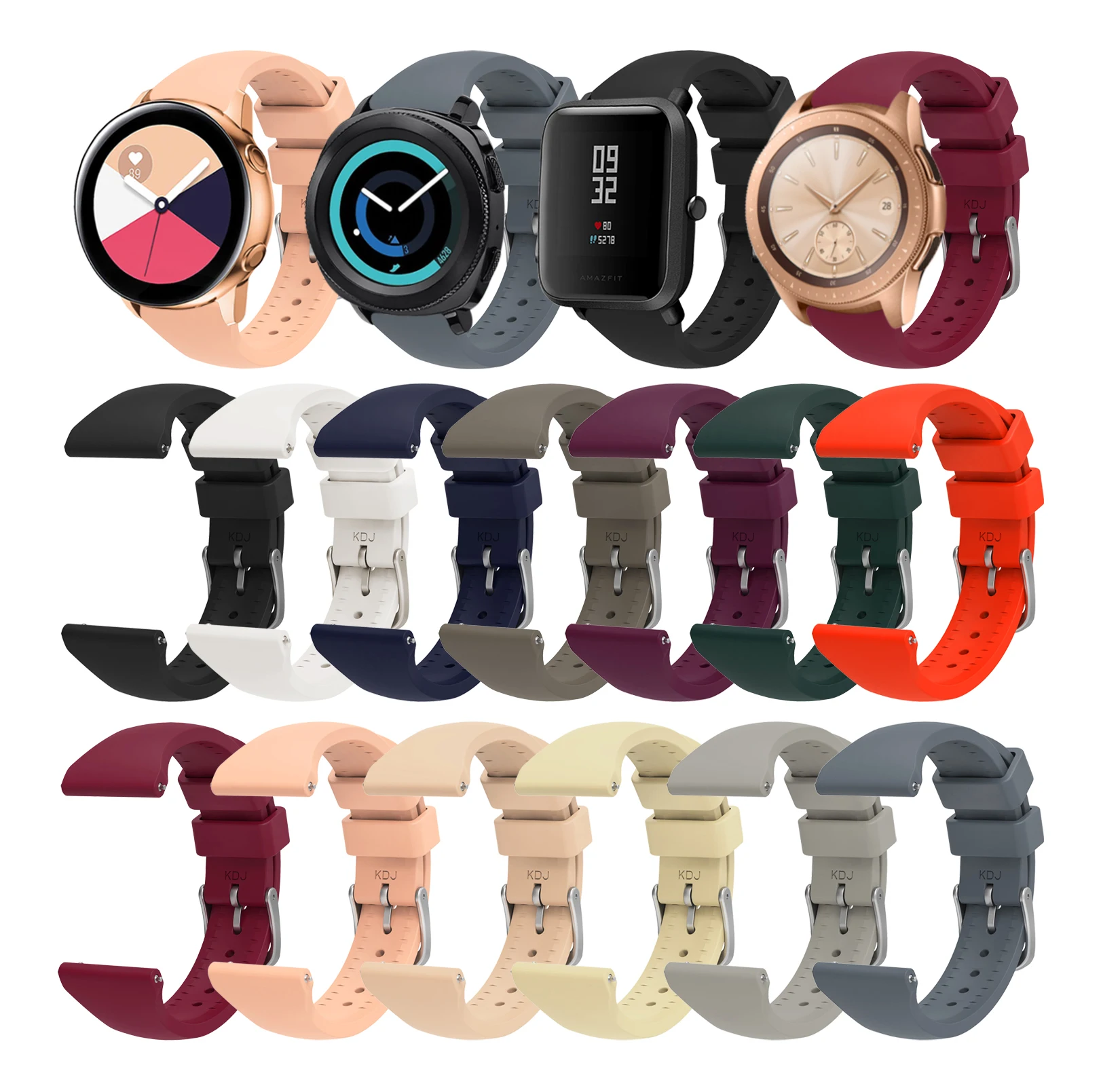 

20mm/22mm Strap For Samsung galaxy watch 4 Band Gear sport wrist bracelet samsung Galaxy Watch Active 2 40mm 42mm 44mm 46mm