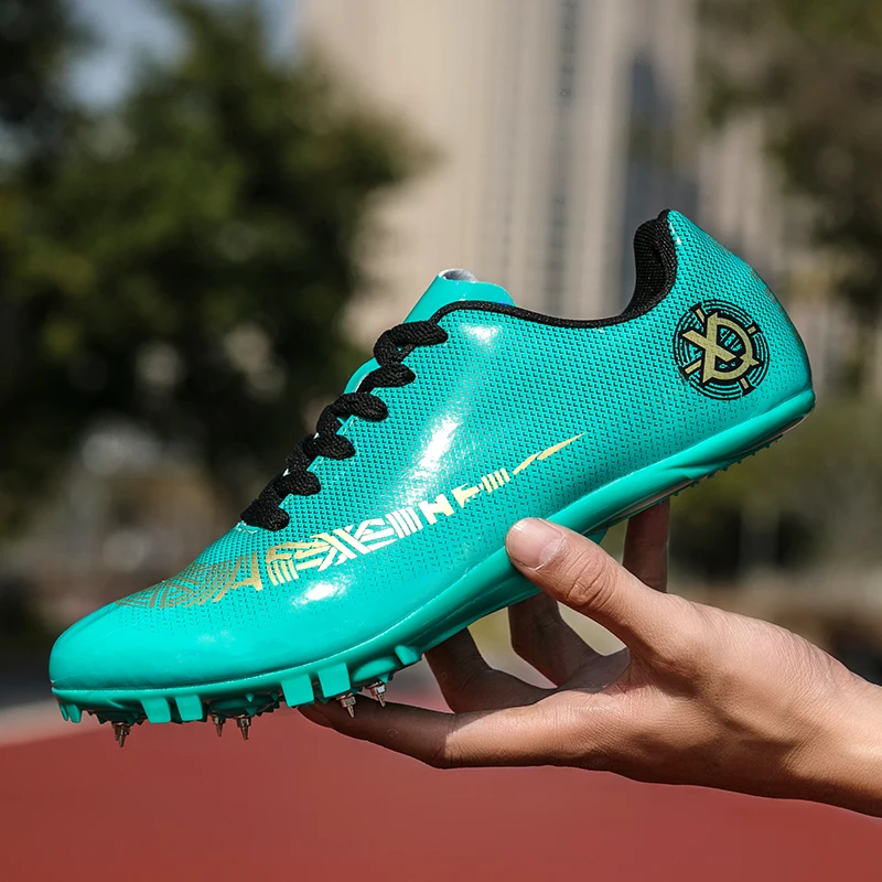 Men Women Track Field Sport Shoes Spikes Shoes Athlete Running Soft Tracking Shoes Mens Spike Sneakers Plus Size 35-45