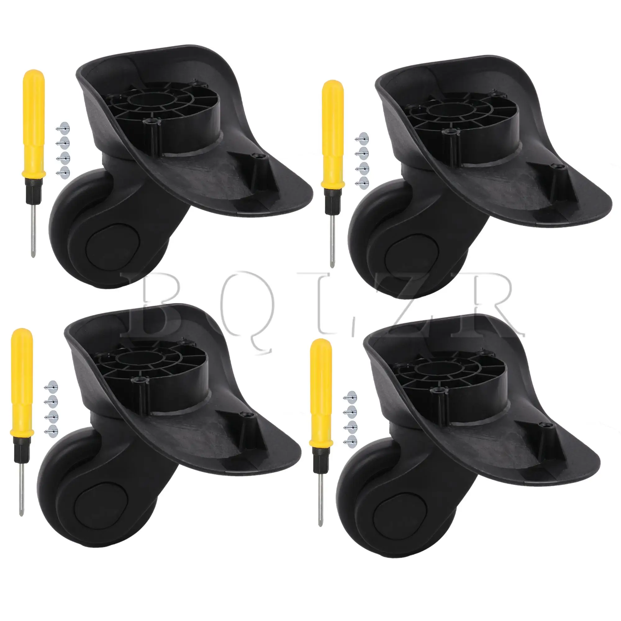 Suitcase Wheels Black Flexible With 16 Screws