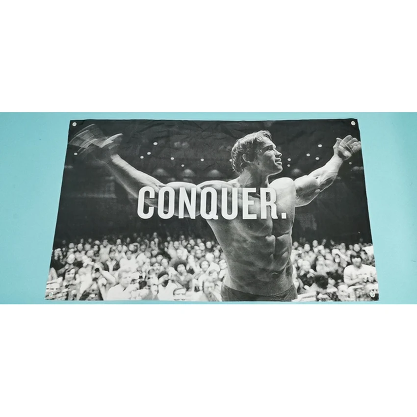 

Arnold Schwarzenegger Conquer Gym 3x5 Feet Flag Banner Decoration Polyester Digital Print Advertising