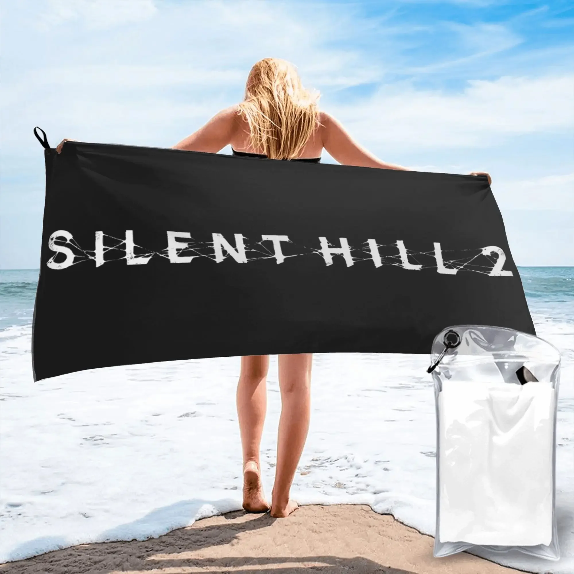 Фото Пляжное полотенце Silent Hill F Horror Game из мягкой микрофибры, быстросохнущее, впитывающее, для бассейна №1