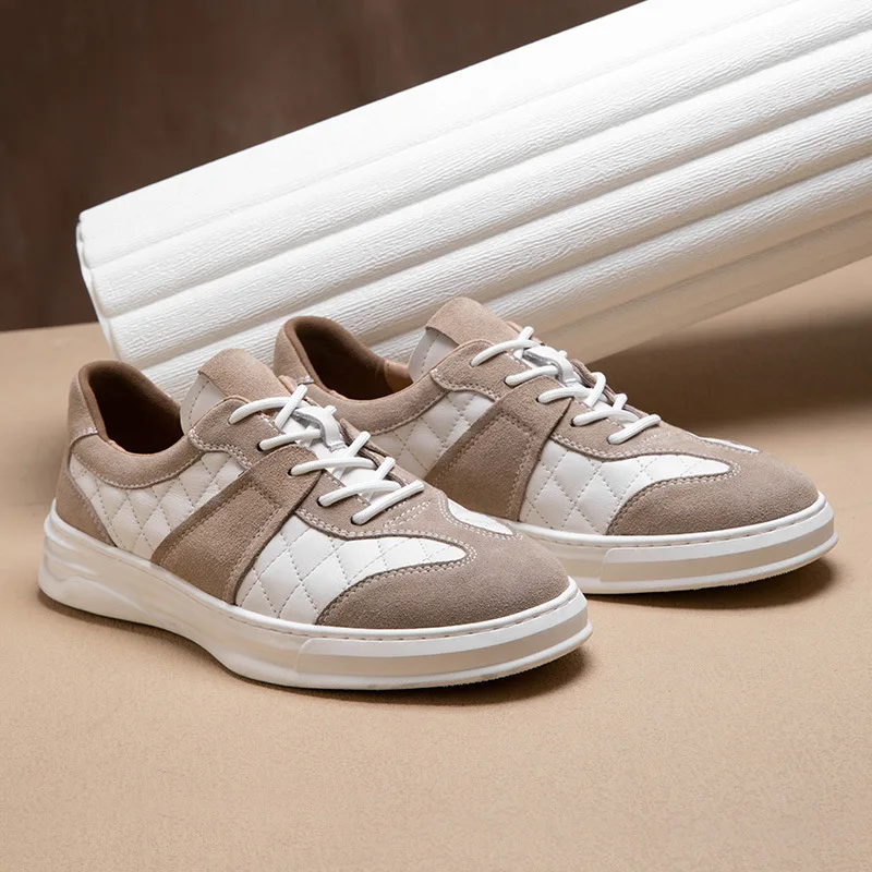 Кроссовки мужские из натуральной кожи повседневная прогулочная обувь для