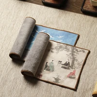 high end tea towels tea cloth tablecloth absorbent tea table mats raise pot towels tea mat thickening zen painted tea cloth2915