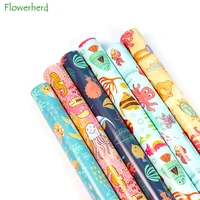 creative cartoon underwater world pattern gift wrapping paper birthday gift box wrapping paper diy flower bouquet wrapping paper
