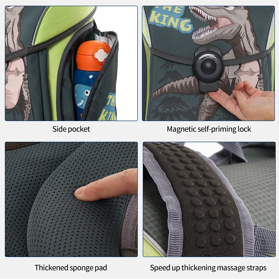 Kids Dinosaur Pattern School Bags for Boys 3D Orthopedics Backpack Children Grade 1-3 Cartoon Schoolbag Mochila Infantil