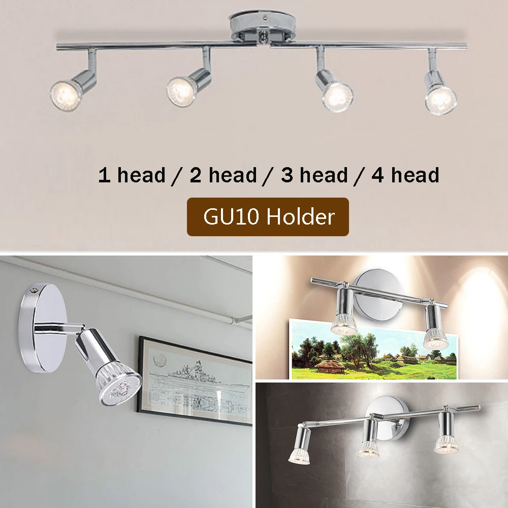 

360 degree Rotatable Ceiling Light GU10 LED Bulbs Bar Lamp Showcase Wall Sconces Bedroom Living Room Restaurant Spot Lighting