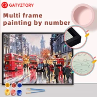 gatyztory painting by number for adults bus on canvas oil paint home decoration landscape acrylic paint by numbers artwork gift