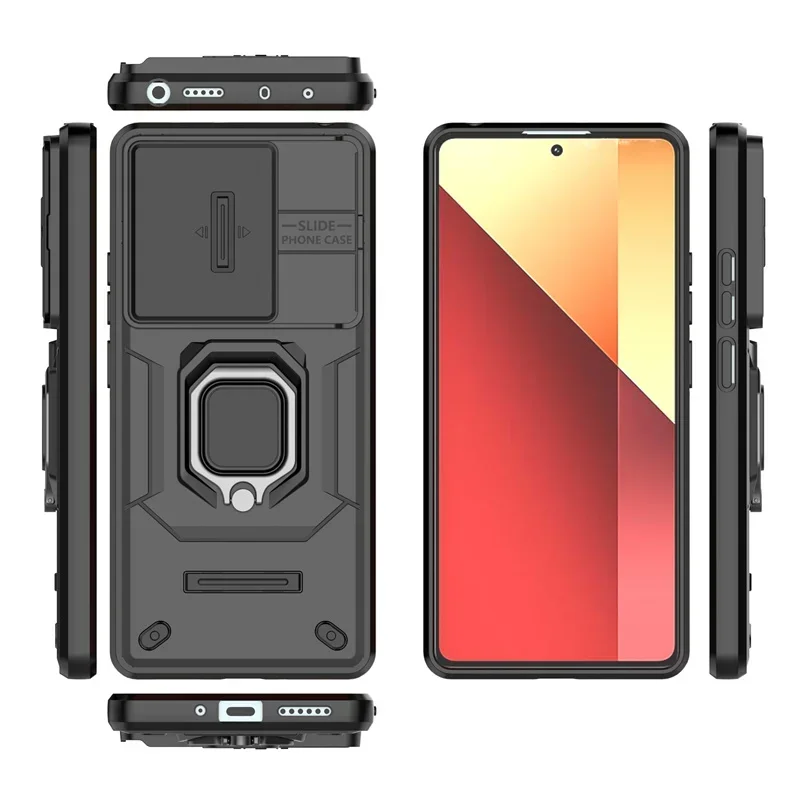 Для Xiaomi Redmi Note 13 Pro 4G Чехол слайд-камера Защитная броня Funda 13Pro Магнитное