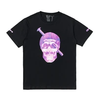 22ss vlone popular skull purple student party men and women matching summer cotton short sleeve loose t shirt