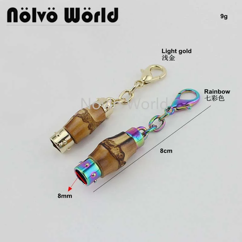 

10-50 шт. 8 см Радужный светильник-Золотой бамбуковый зажим-карабин для сумок украшение для сумок бахрома очаровательные колпачки, искусствен...