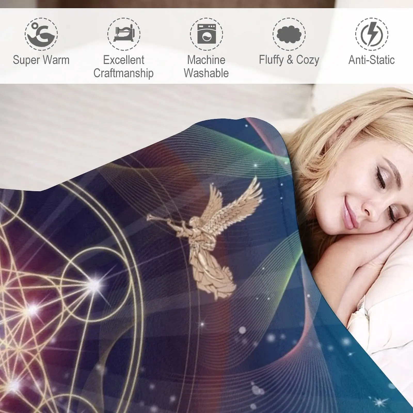 Одеяло Metatron's Cube-Merkabah пушистое одеяло роскошные одеяла для диванов