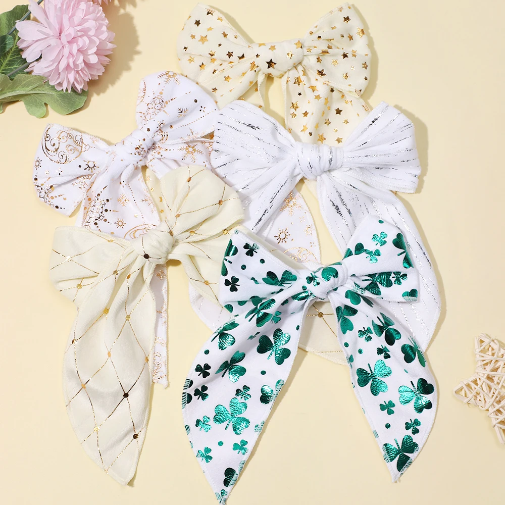 Бархатный галстук-бабочка с милым принтом